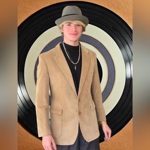 Vintage Egon Von Furstenberg Tan Whale Corduroy Blazer